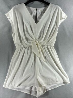 V-Neck Tie Front Romper keyhole back summer graduation bridal party summer new